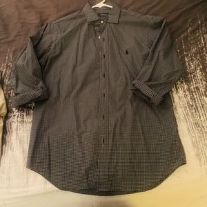 Gingham Check Pattern Polo by Ralph Lauren Black & A Lil Off White Button Down